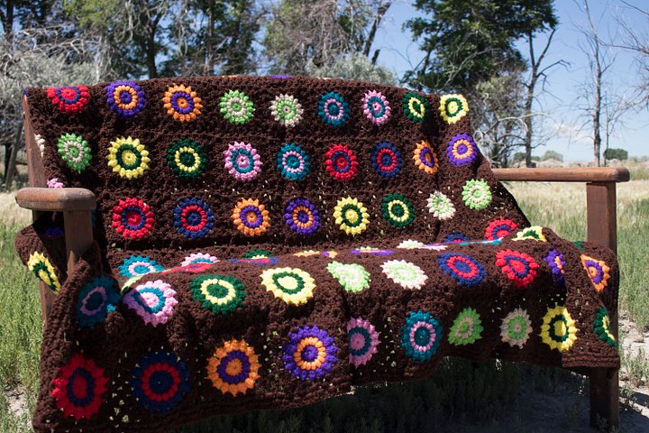 SunBurst 70s Style Granny Square Afghan product image (1)
