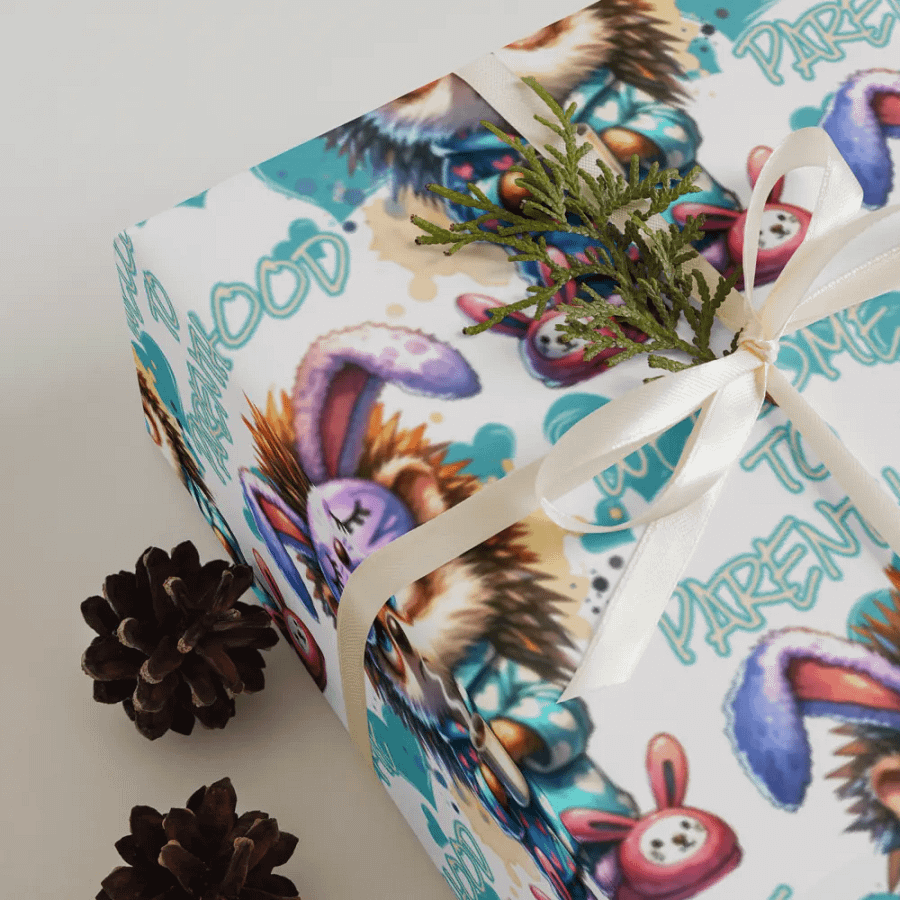 New Parents Funny Gift Wrapping Paper 3 Sheet Set Welcome To Parenthood #2 product image (7)