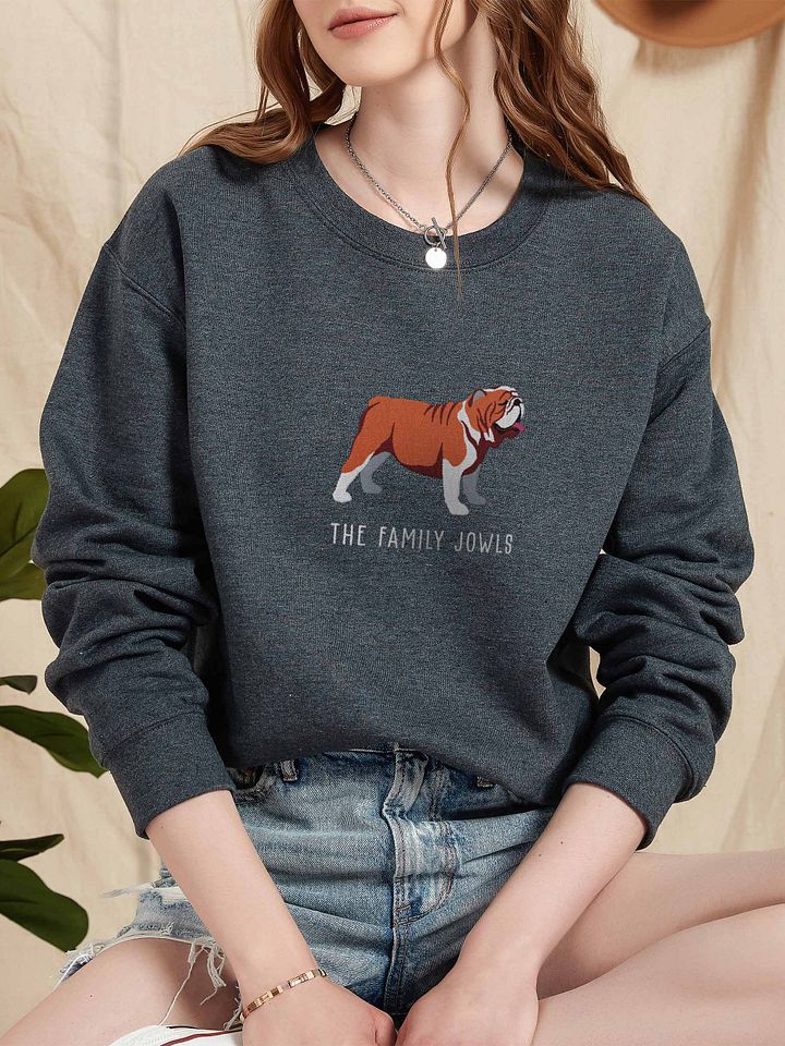 The Family Jowls Sweatshirt (Embroidered) of an English Bulldog product image (2)