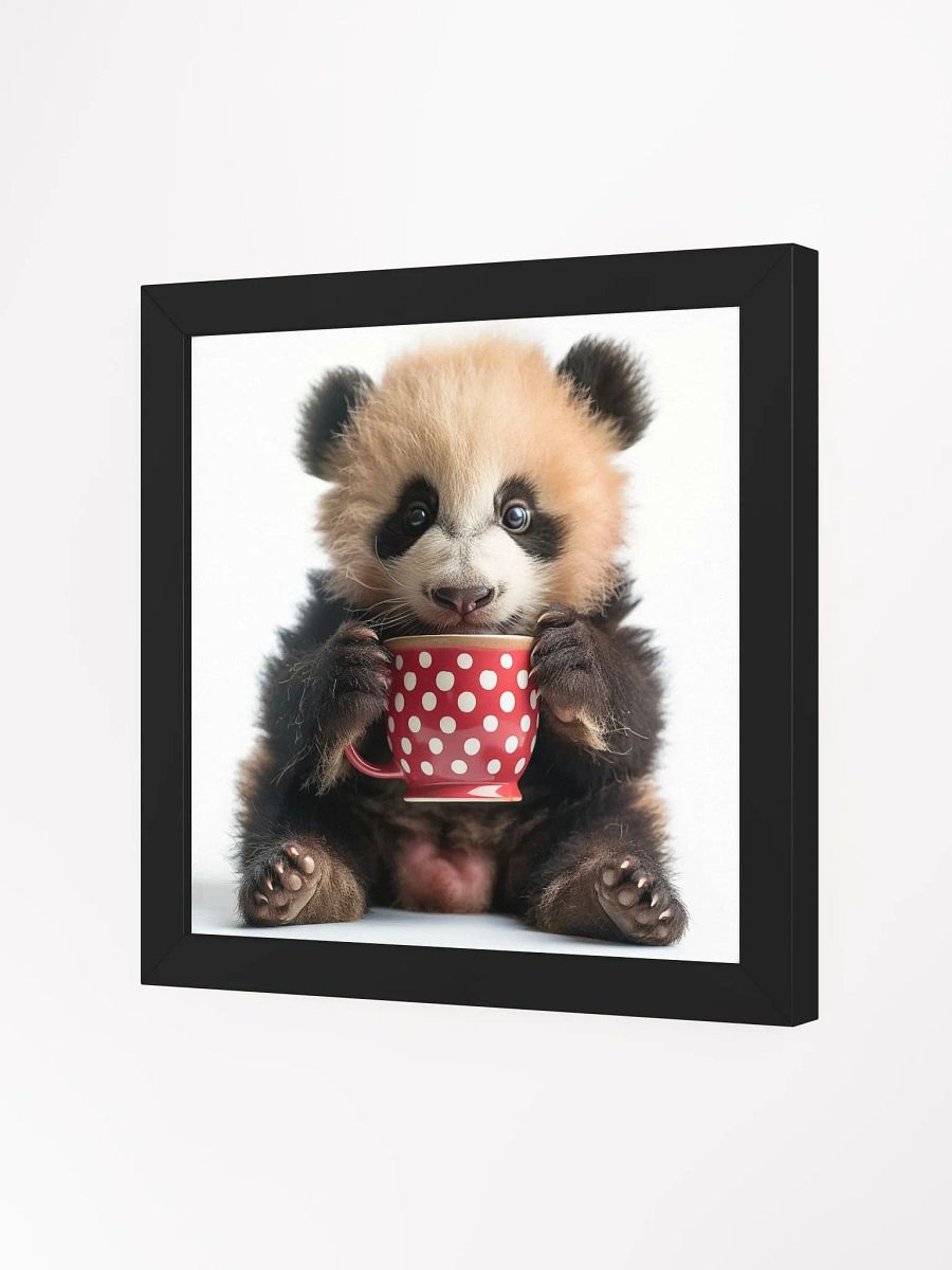 Coffee Lover Cute Baby Panda Framed Wall Art product image (4)