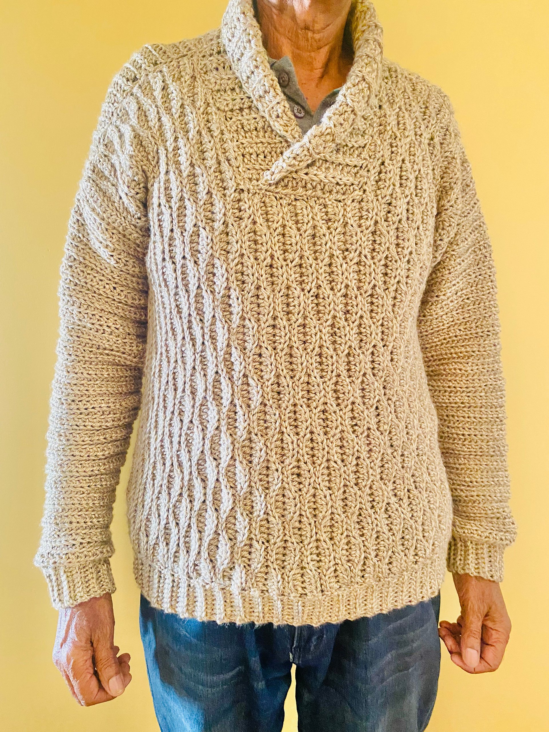 Crochet sweater for men Written Pattern product image (2)
