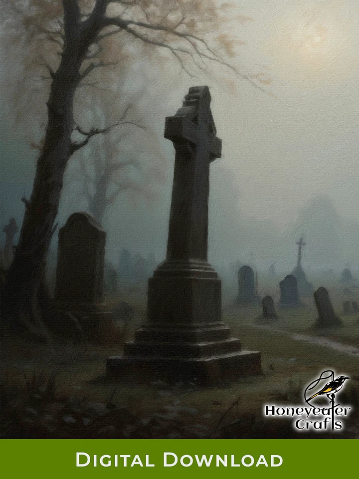 Haunted Graveyard: Halloween Art Print product image (1)