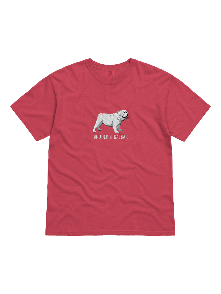 Droolius Caesar T-Shirt(Embroidered) of an English Bulldog(White) product image (41)