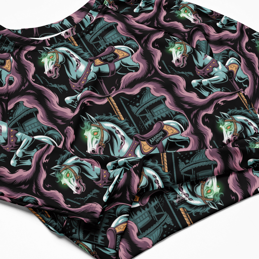 Midnight Veil Designs Gothic All-Over Print Long Sleeve Crop Top - Black product image (4)