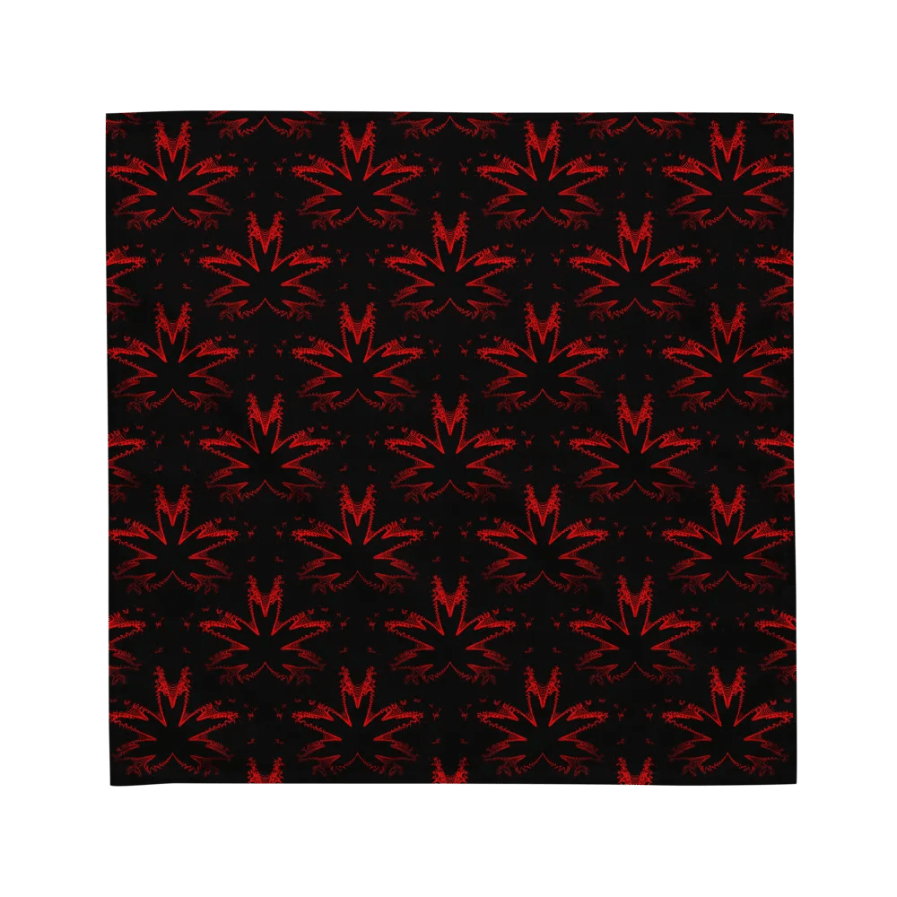 Red Black Twisted Budz Cannabis Bandana, Weed Leaf Pattern Stoner Fashion Accessory product image (2)