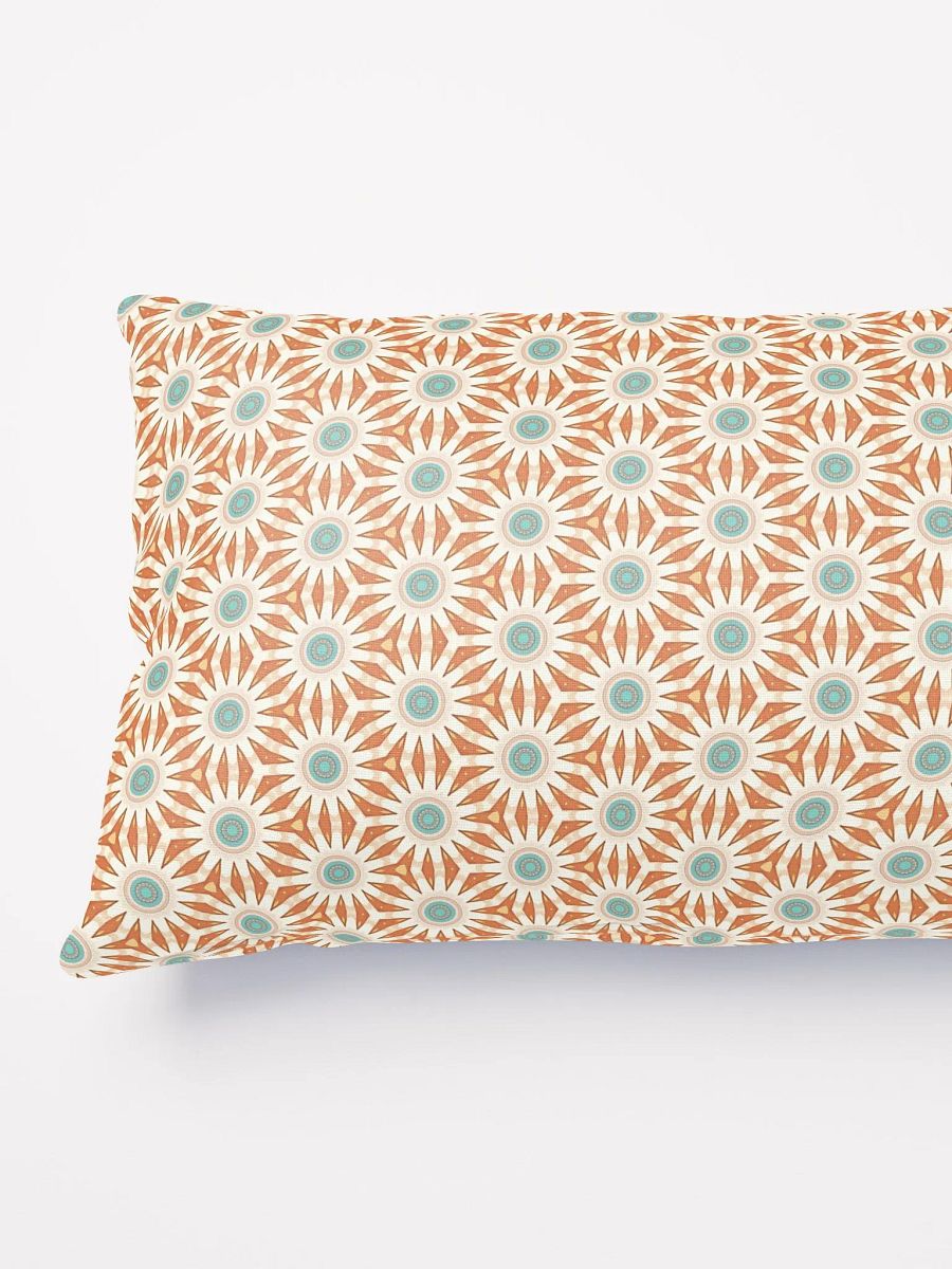 Orange Turquoise & Cream Floral Pillow product image (3)