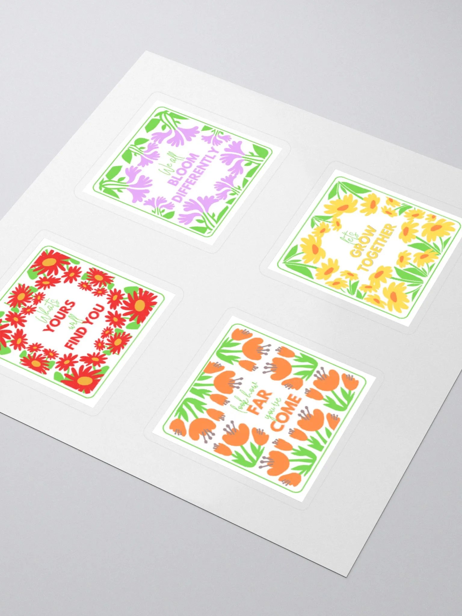 Floral Affirmation Kiss Cut Sticker Set product image (9)