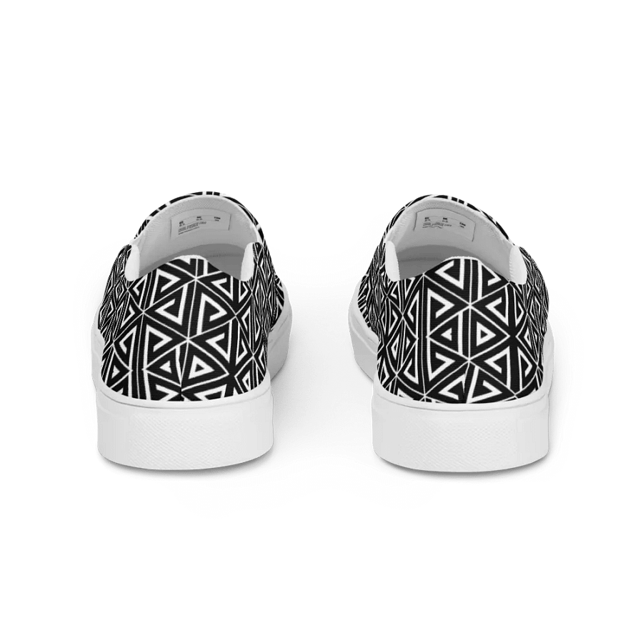 Black and white triangular elegance Women's Slip-On Canvas Shoes product image (4)