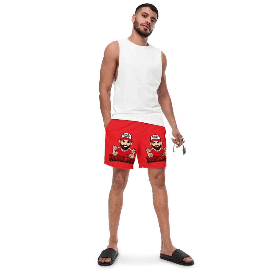 RebelDev red swim trunks product image (4)