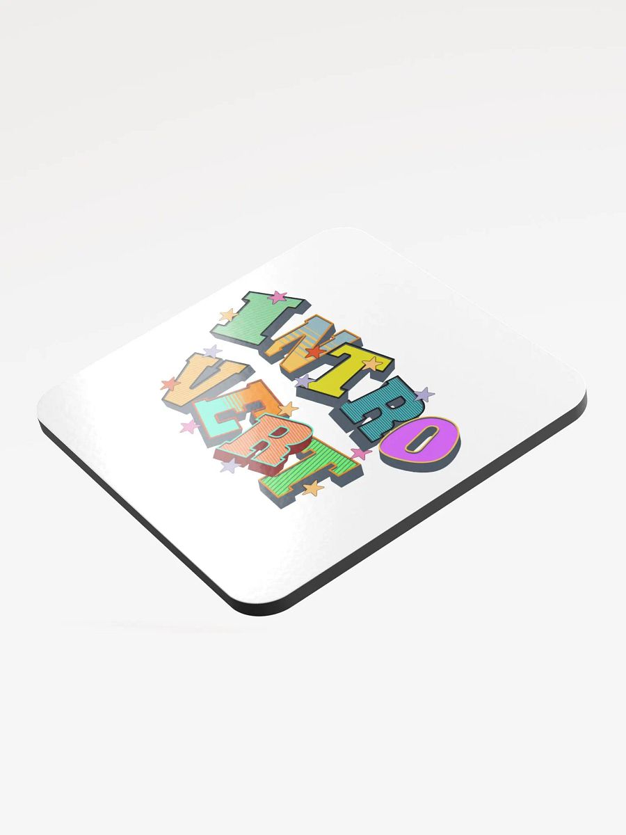 Introvert Block Letter Vibrant Cork Coaster product image (3)