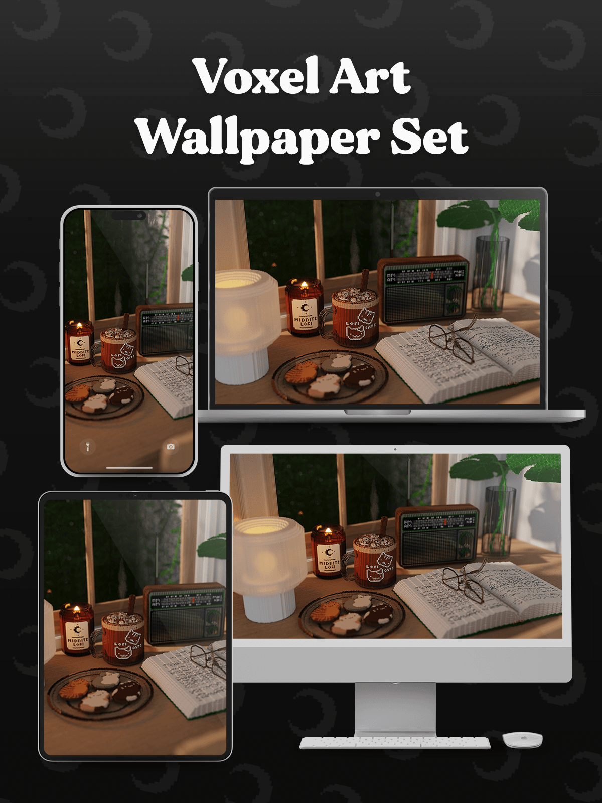 Read with me 🌙 Voxel art wallpapers product image (2)