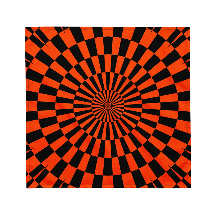 Halloween Twisted Illusion Bandana, Mesmerizing Black Orange Autumn Accessory product image (1)