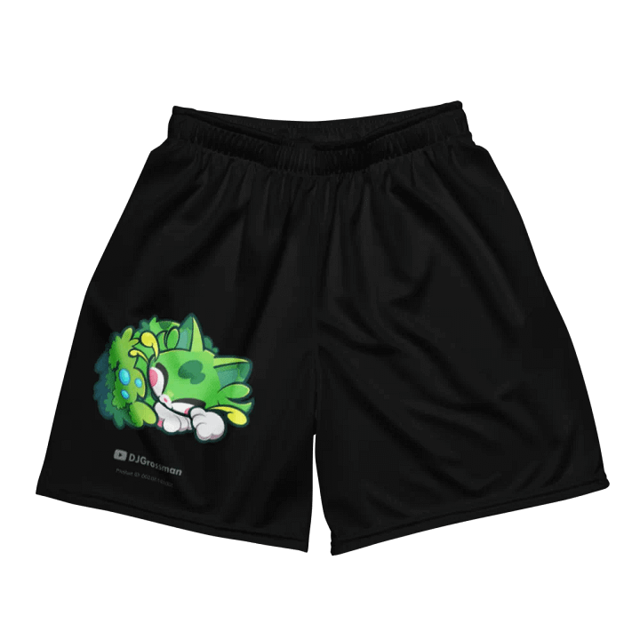 Sleeping Chloe • All-Over Print Recycled Unisex Mesh Shorts (Black) product image (1)