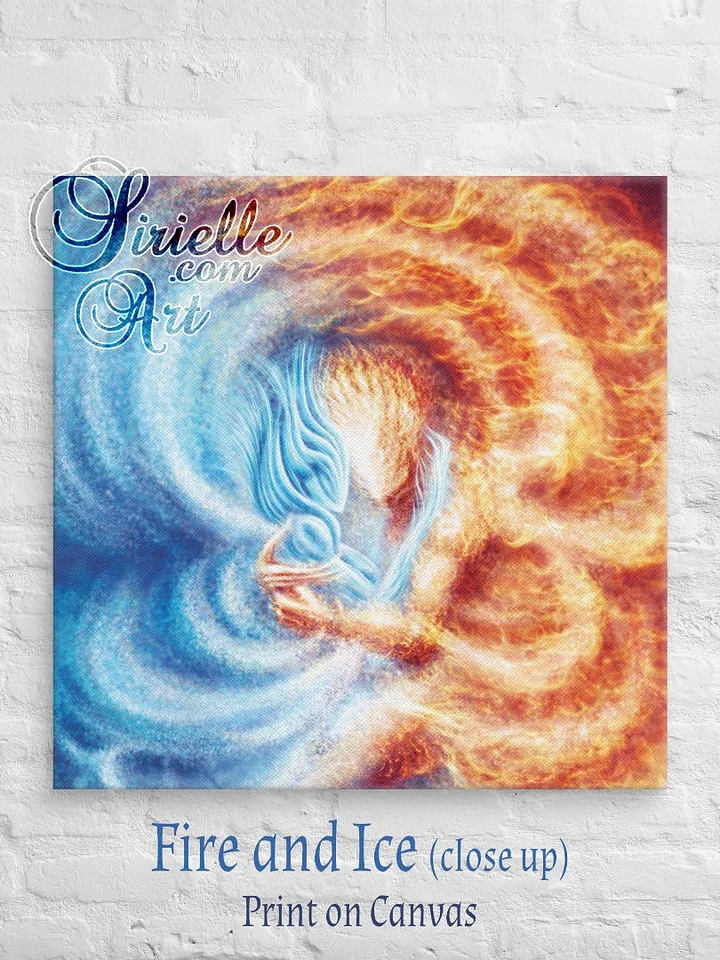 Fire and Ice Embracing Canvas Print, Close Up Square product image (1)
