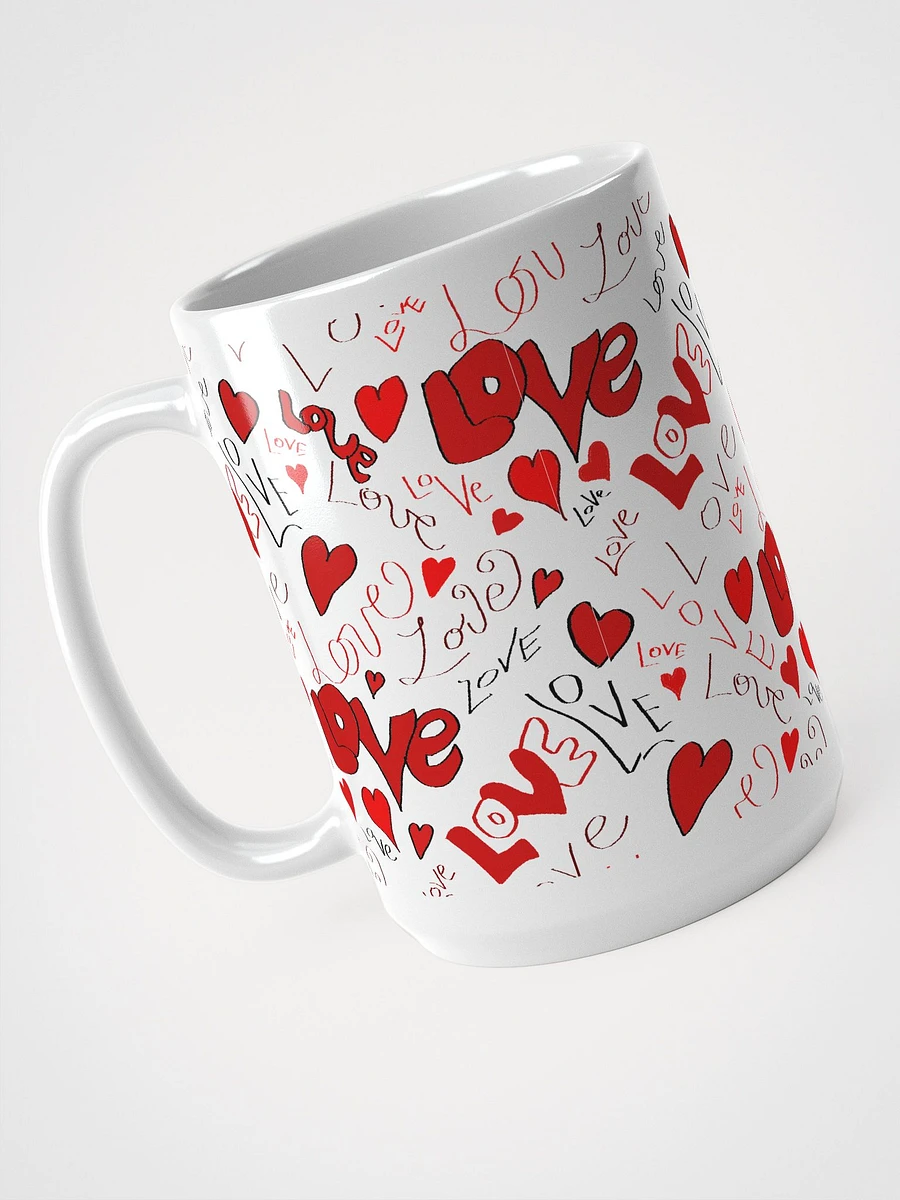 Love and Hearts White Coffee Mug product image (3)
