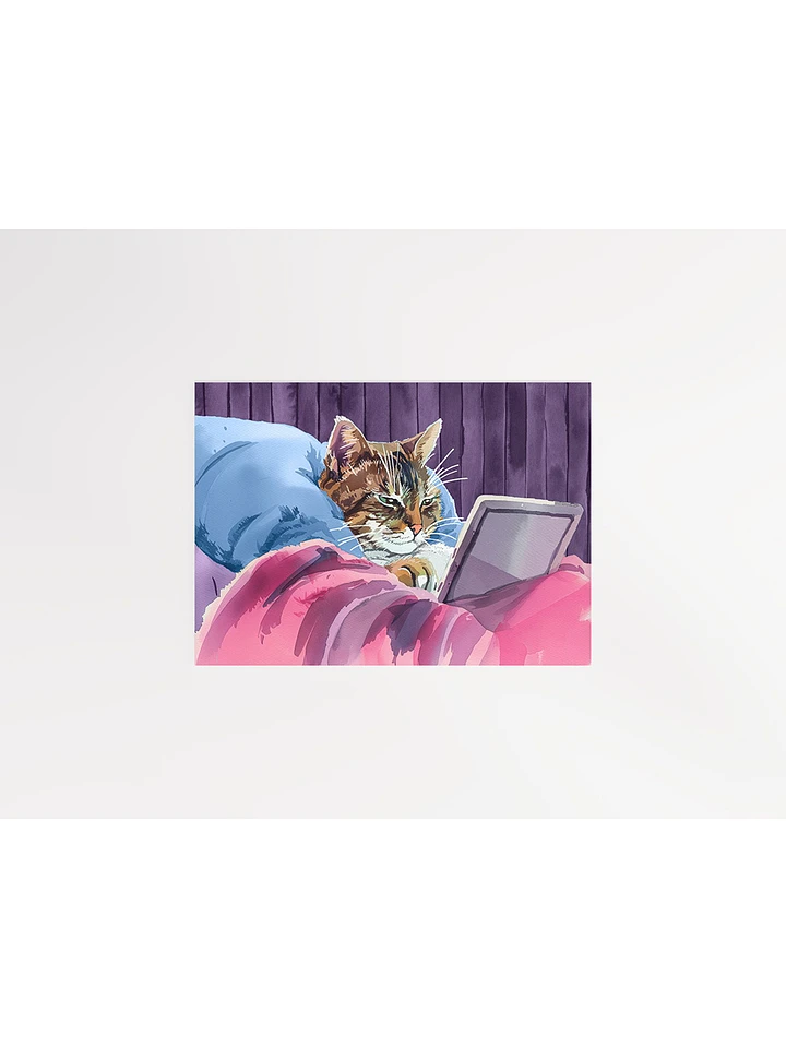 21st Century Digital Cat – Fun Feline Matte Poster product image (1)