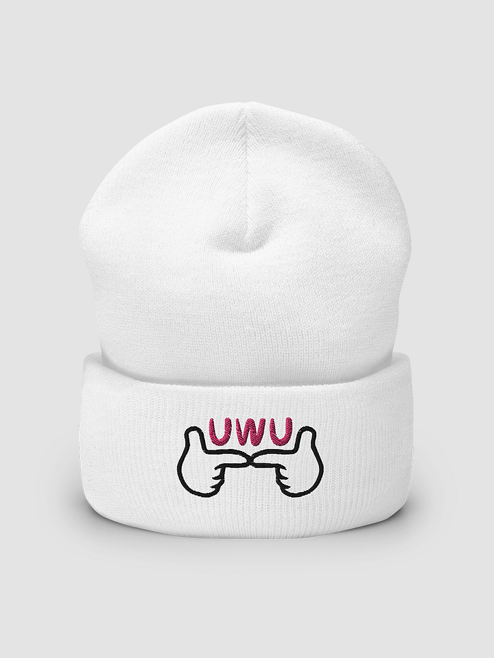 *UWU* Cuffed Beanie - Black Threading product image (2)