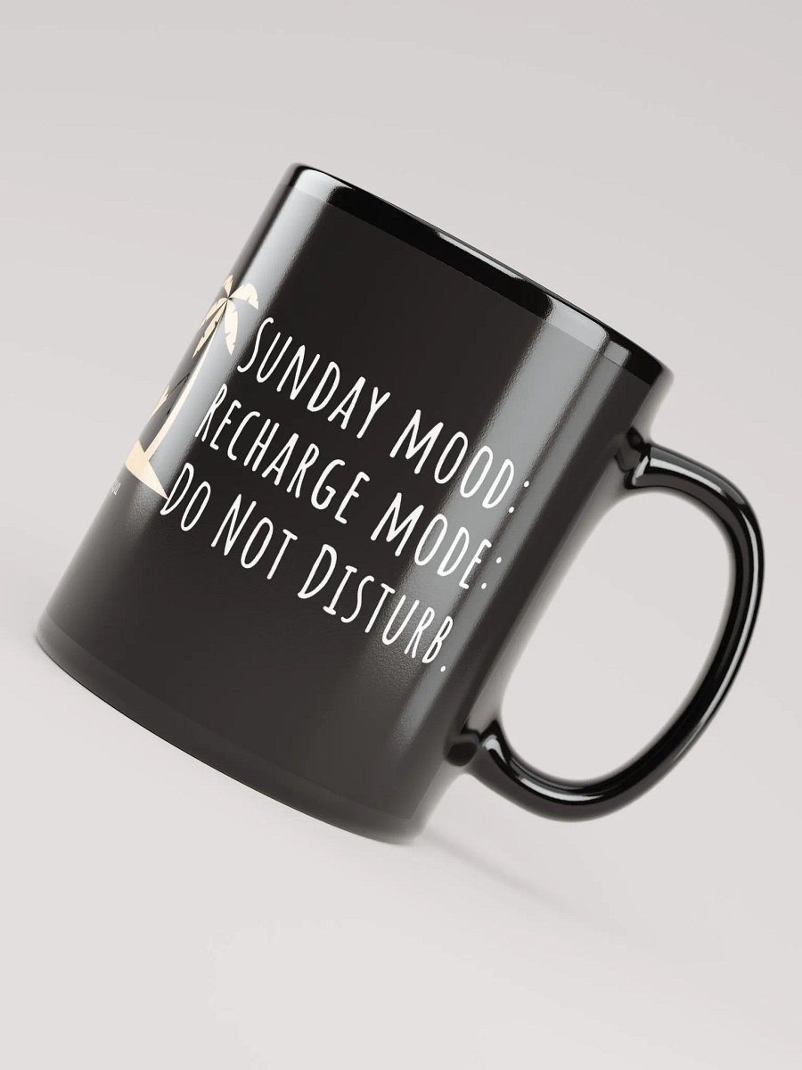 Sunday Mood: Recharge Mode with Palm Trees – Your Do Not Disturb Vibe!" Black Glossy Mug product image (8)