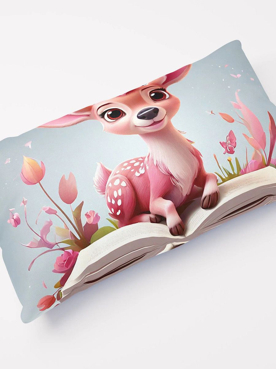 pink deer or fawn with flower and book product image (12)