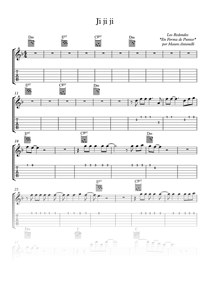 Ji ji ji - Partitura + Tabs + Acordes + Pista product image (1)
