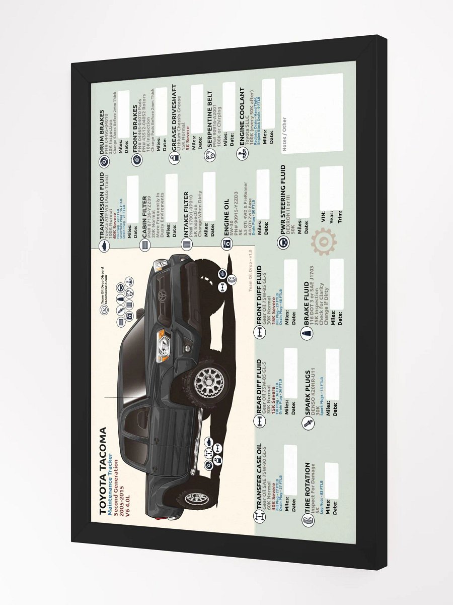2nd GEN MAINTENANCE TRACKER V1.0 - Black (FRAMED) product image (3)