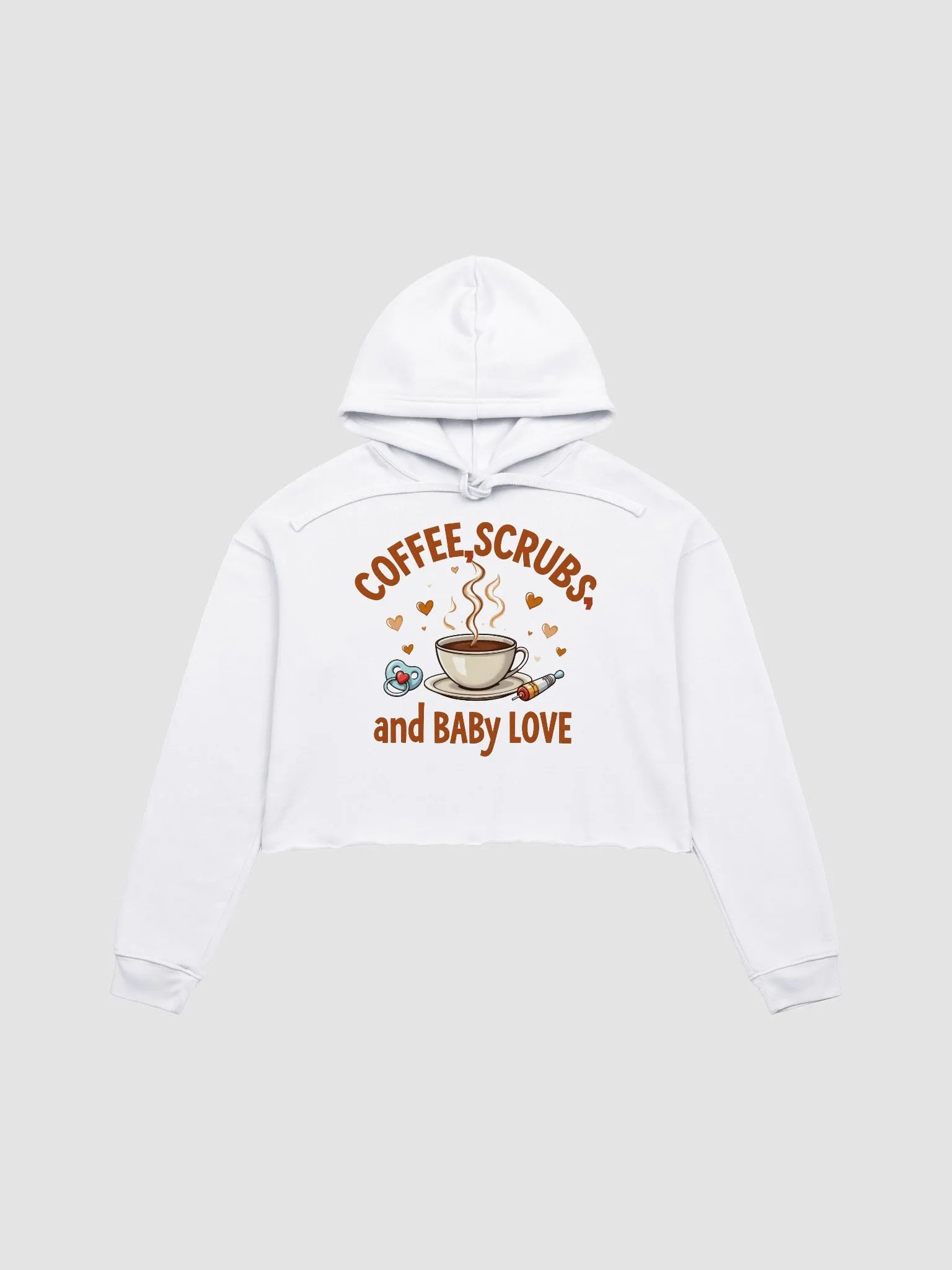 Coffee, Scrubs, and Love Crop Hoodie product image (7)