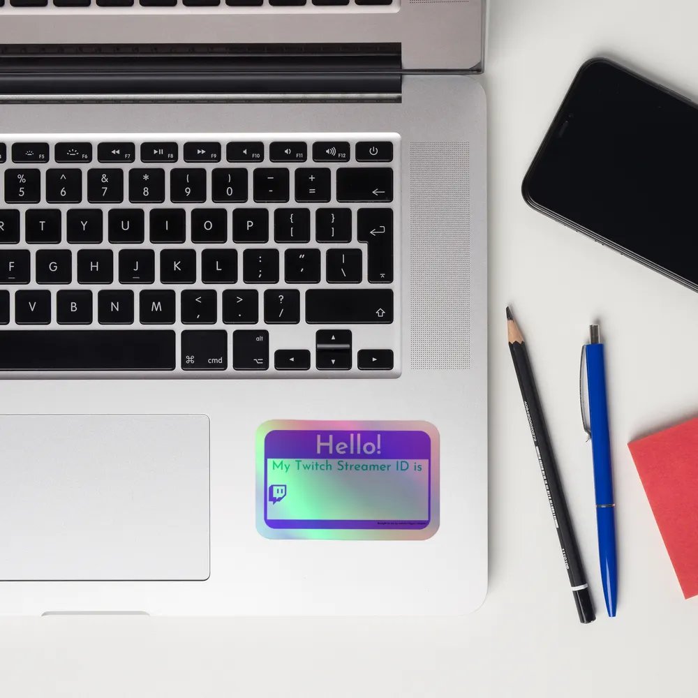 Hello! Twitch Streamer ID Holographic Sticker product image (12)