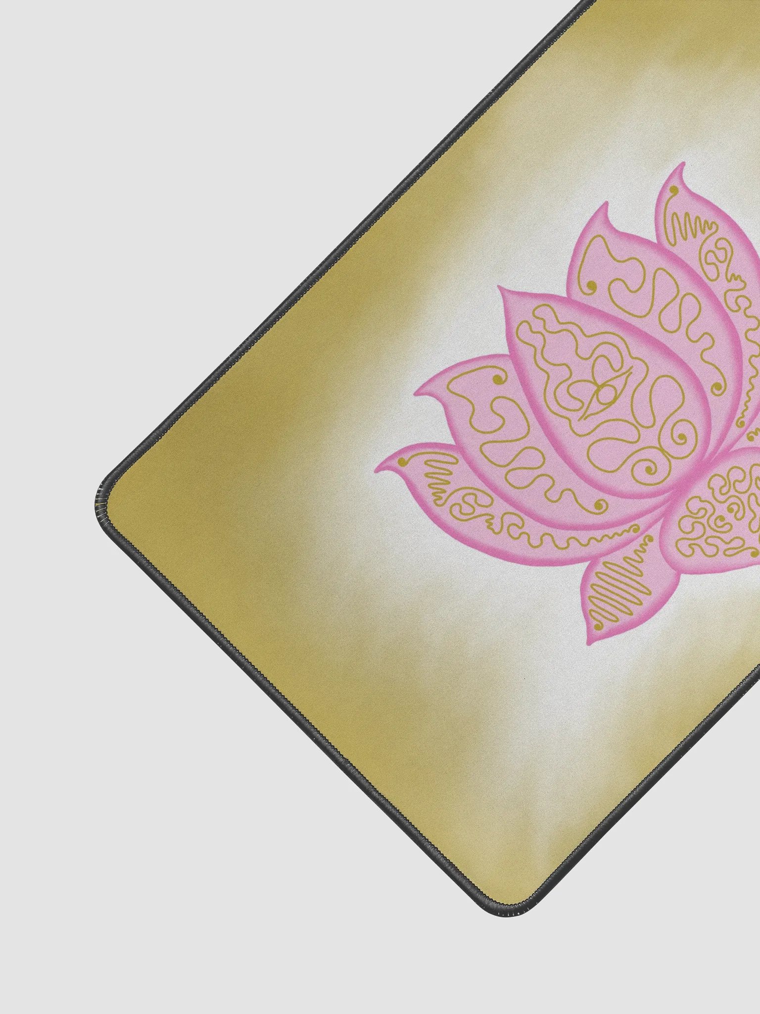 Golden Lotus Glow Desk Mat product image (2)