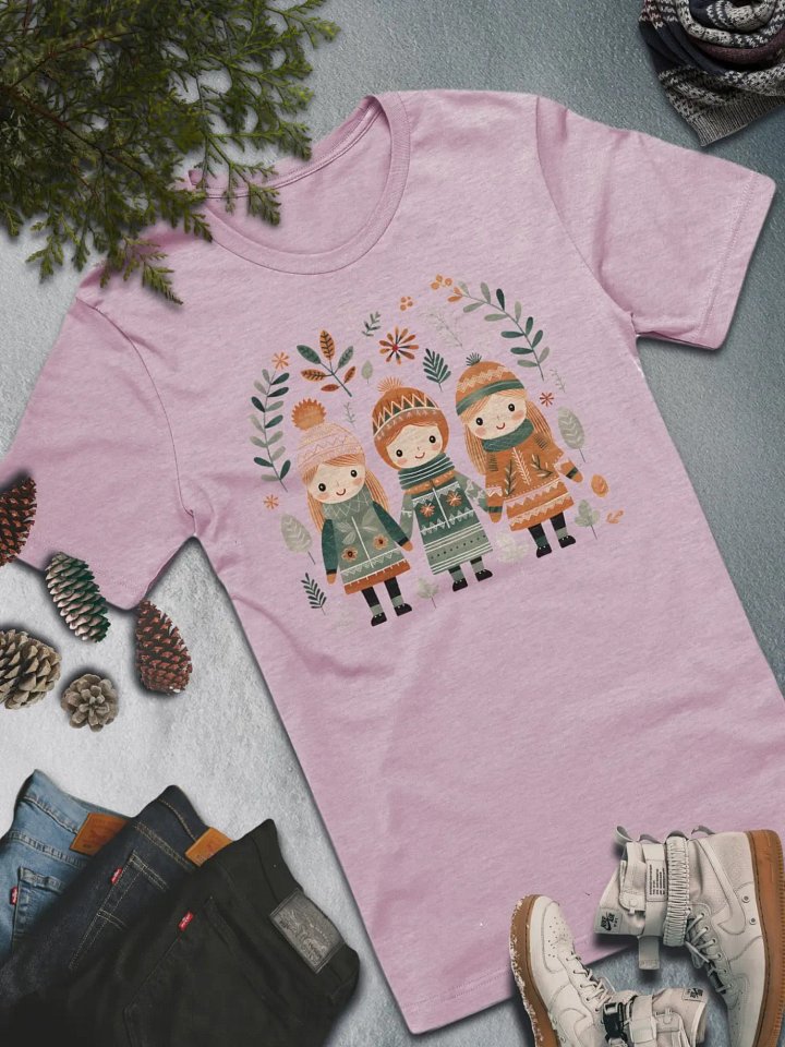Cozy Winter Friends T-Shirt – Whimsical and Festive Fashion product image (2)