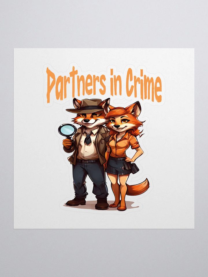Partners in Crime Kiss Cut Stickers - Stylish & Funny Fox Couple Stickers for Laptops, Journals & More product image (1)