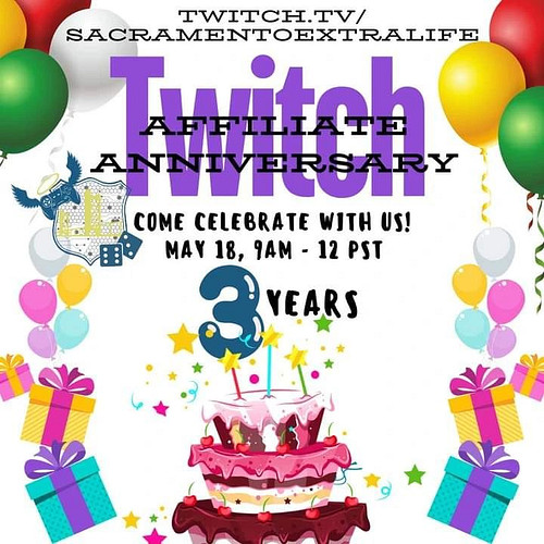 We are absolutely THRILLED to invite you to celebrate our 3 year Twitch Affiliate Anniversary with us! We are so thankful for...
