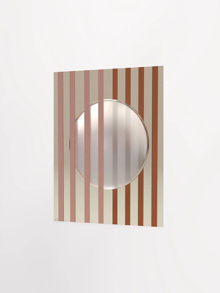 Minimalist 3D Digital Art | Pink and Brown Lines White Circle on Nude Background product image (1)