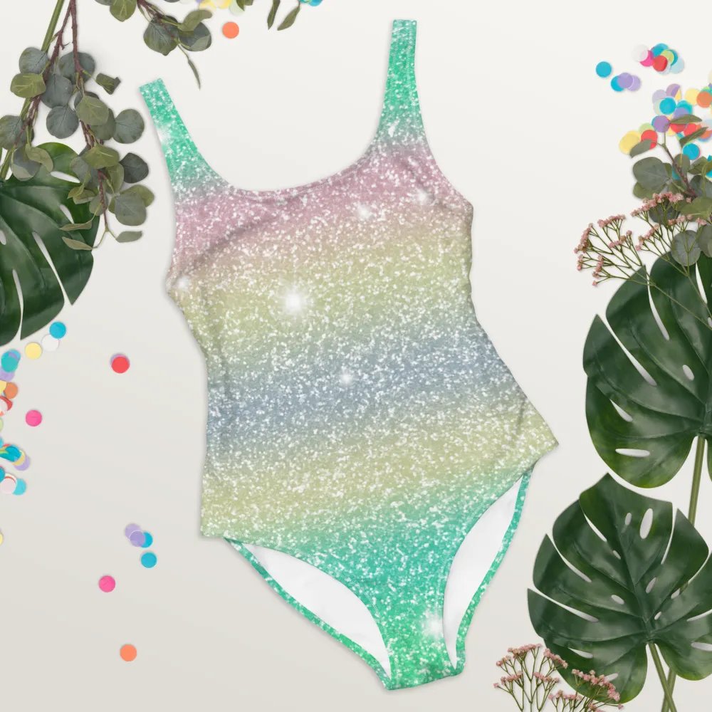 Glitter Unicorn Texture Design One Piece Swimsuit (1) product image (10)