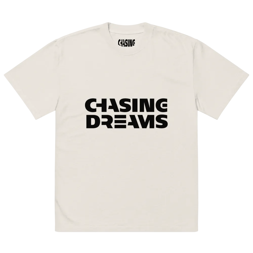 Chasing Dreams Premium Oversized Faded T-Shirt (black logo) product image (2)