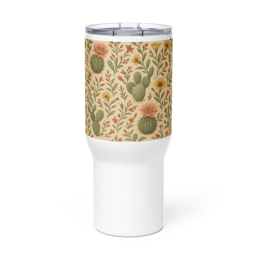 Cactus and Succulent Travel Mug with Handle – 25oz or 40oz Stainless Steel Tumbler with Lid product image (2)