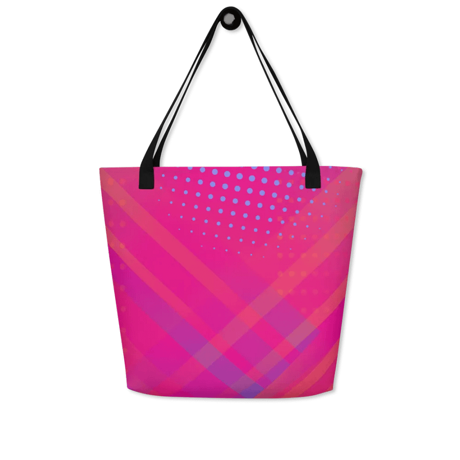 bold pink tote bag geometric design for a striking lady product image (4)