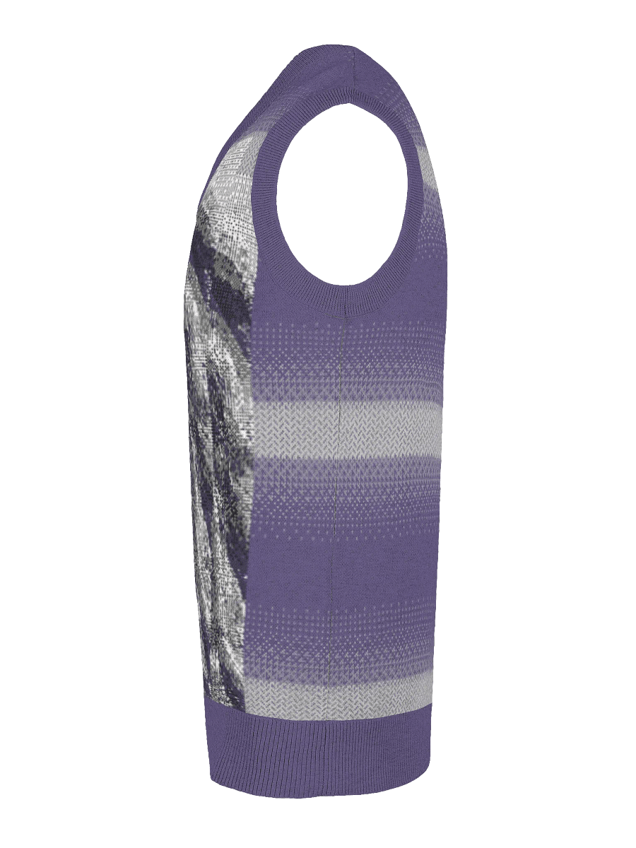 Dreaming girl (art by Dina R.) acrylic painting picture - Knitted V-Neck Vest product image (6)