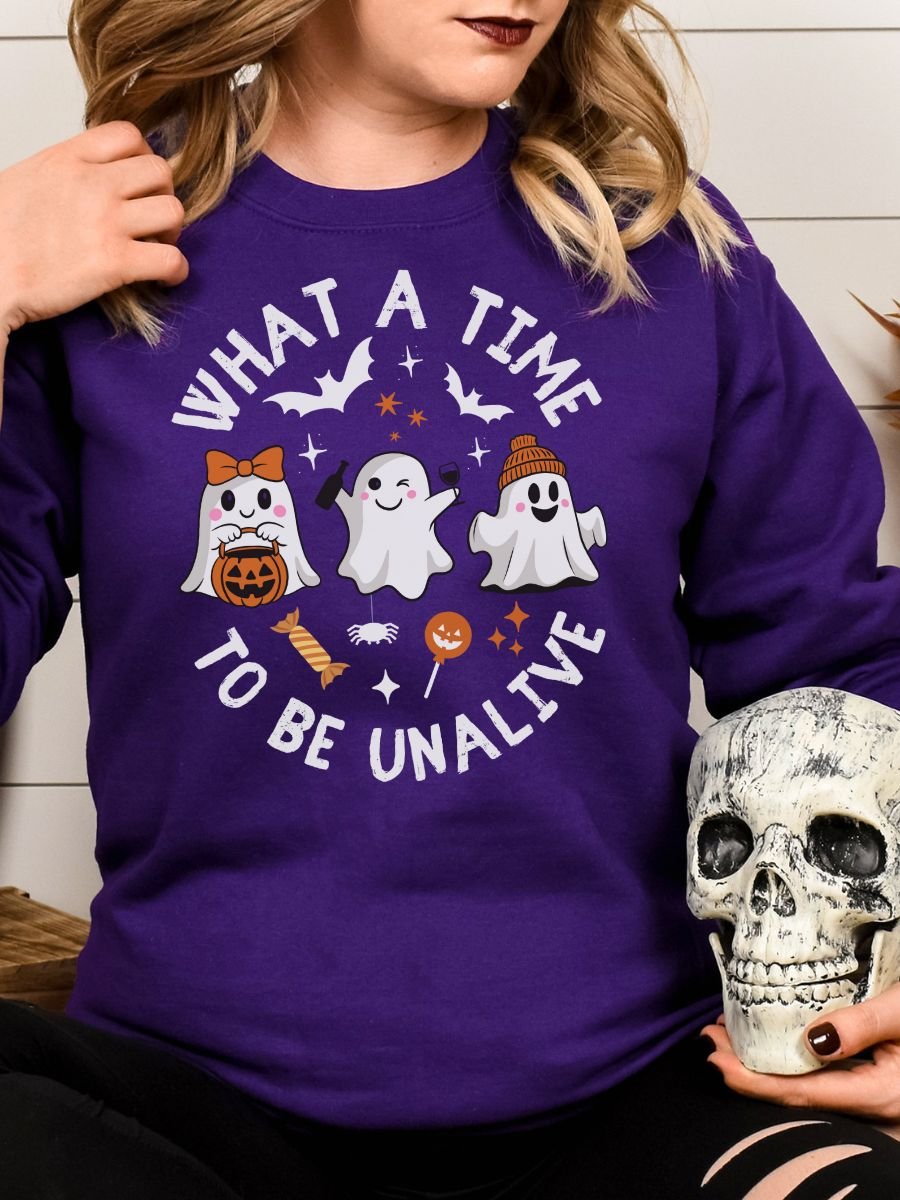 Spooky Season Ghost Sweatshirt - Dark product image (13)
