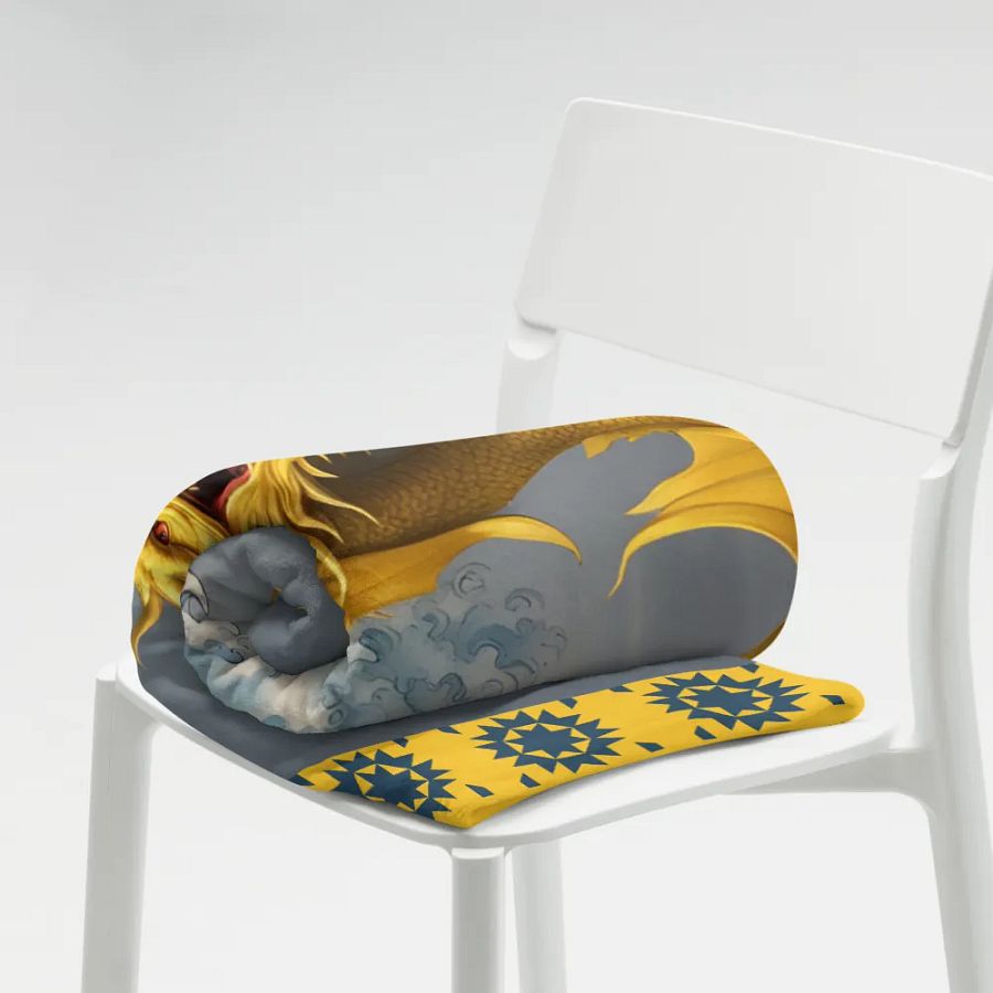 Dragon and the Wave/Throw Blanket by Allcolor Sublimation by PRINTFUL product image (10)