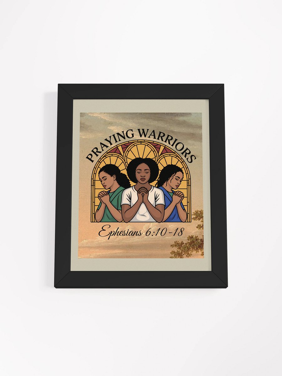 Praying Warrior's Stained Glass Christian Framed Poster product image (1)