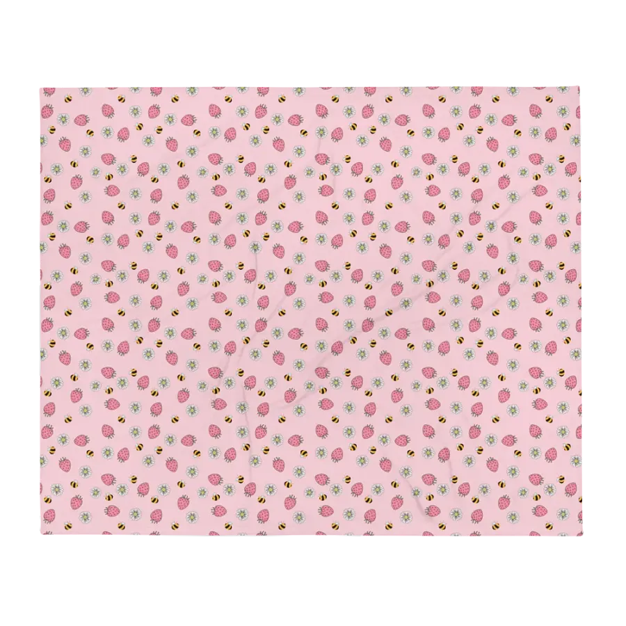 Strawberries And Flowers Blanket product image (1)