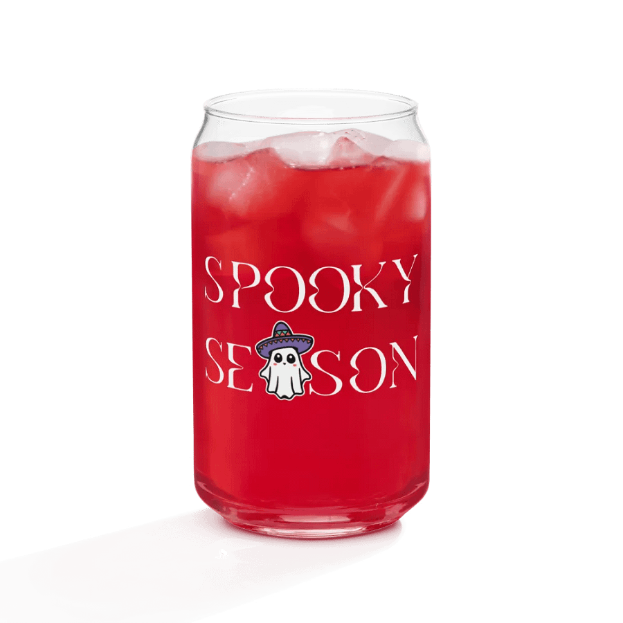 Spooky Season Sombrero Ghost 16oz Can-Shaped Drinking Glass product image (4)