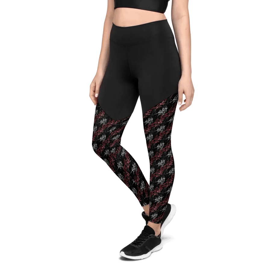 Black All-Over Print Sports Leggings product image (5)