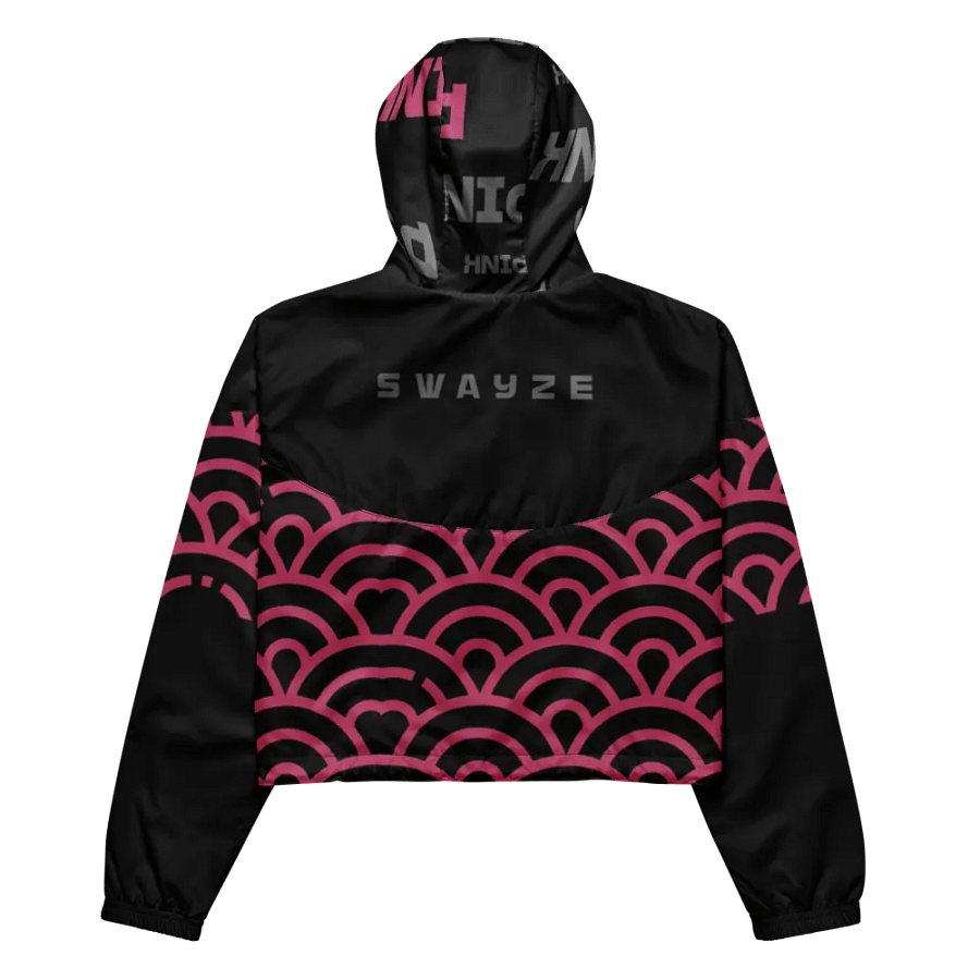 Black Pink Fancy Women's Cropped Windbreaker product image (2)