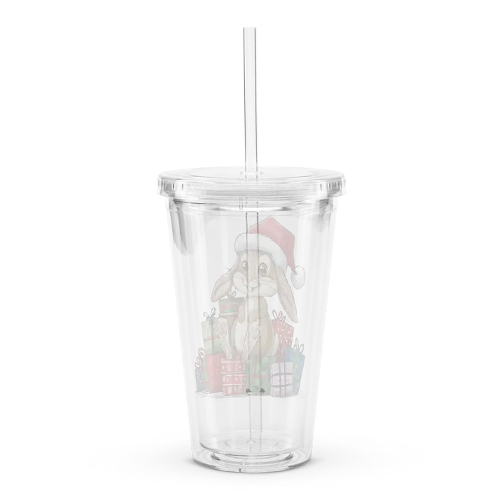 Santa Bunny Double Wall Clear Plastic Tumbler (16 oz) product image (2)
