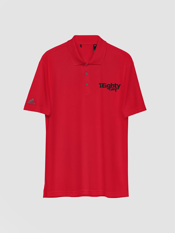 Adidas performance polo shirt (Red Shirt/Black Text) product image (1)
