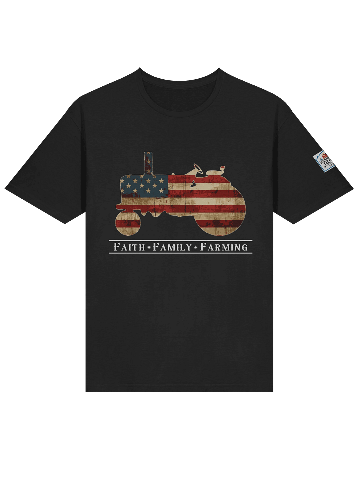 Patriotic Tractor Faith Family Farming Tee (Adult) product image (1)