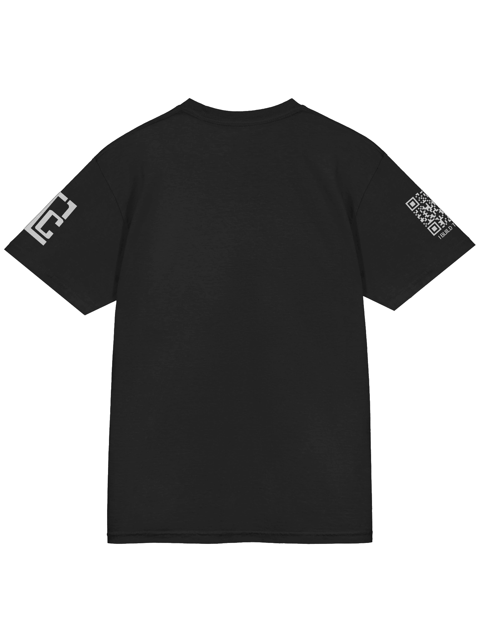 BLACK Ultra-Soft Cotton Tee - I BUILD THINGS! (Sleeve Print) product image (4)