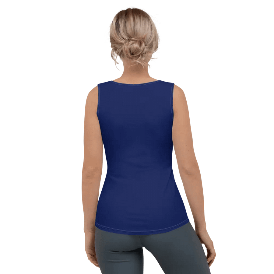 White And Blue Women's Tank With Wave Design product image (5)