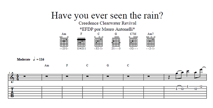 Have you ever seen the rain? - - Partitura + Tabs + Acordes + Pista product image (1)